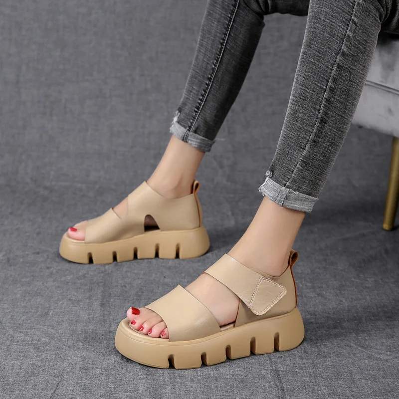 Women's Sandals PU Velcro Open Toe Sandals Thick-soled Sandals Casual Comfortable Women's Shoes Outdoor Non-slip Sandals 2021
Women's Sandals PU Velcro Open Toe Sandals Thick-soled Sandals Casual Comfortable Women's Shoes Outdoor Non-slip Sandals 2021