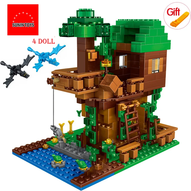 The Tree House Small Building Blocks Sets With Steve Action Figures Compatible My World MinecraftINGlys Sets Toys For Children
The Tree House Small Building Blocks Sets With Steve Action Figures Compatible My World MinecraftINGlys Sets Toys For Children