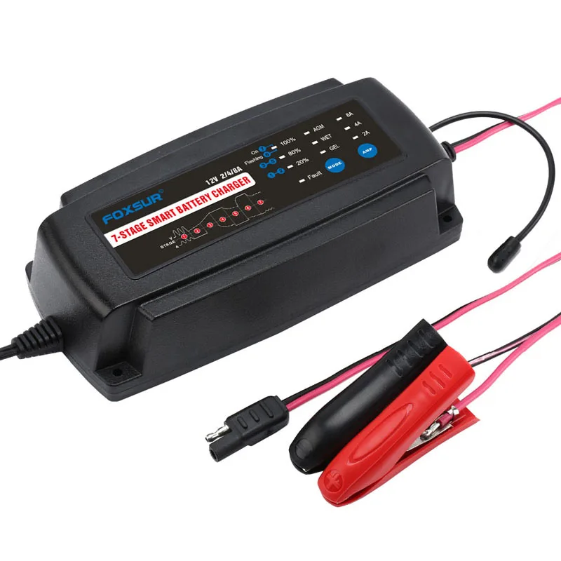 FOXSUR 12V 2A 4A 8A Automatic Smart Battery Charger,7-Stage Smart Battery Charger, Car Battery Charger for GEL WET AGM Battery-E
FOXSUR 12V 2A 4A 8A Automatic Smart Battery Charger,7-Stage Smart Battery Charger, Car Battery Charger for GEL WET AGM Battery-E