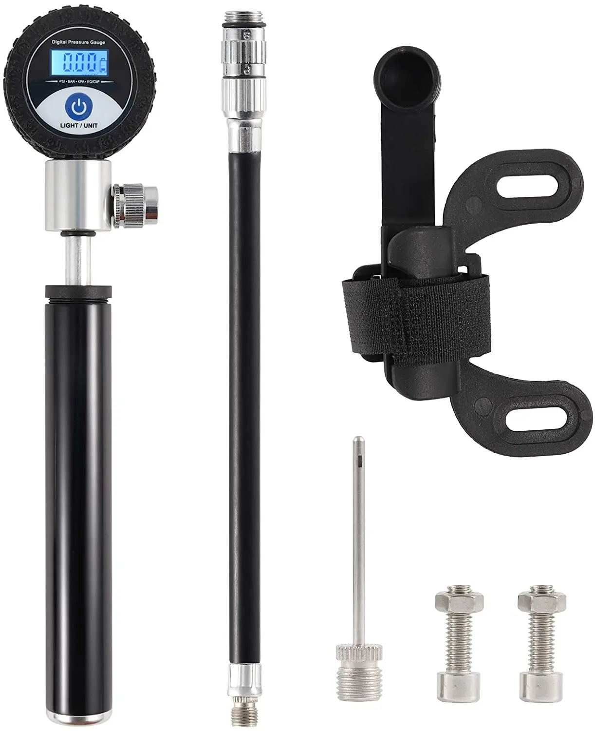 Mini Bicycle Tire Pump Portable 120 PSL Road/Mountain Bike Air Pump with Digital LCD Tire Pressure Gauge Basketball Ball Needle
Mini Bicycle Tire Pump Portable 120 PSL Road/Mountain Bike Air Pump with Digital LCD Tire Pressure Gauge Basketball Ball Needle