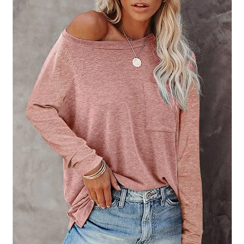 Solid Women Casual Long Sleeve O Neck T-Shirts Female Stitching Pocket Tees Loose Pullover Tops Spring Autumn Fashion Tshirt New
Solid Women Casual Long Sleeve O Neck T-Shirts Female Stitching Pocket Tees Loose Pullover Tops Spring Autumn Fashion Tshirt New