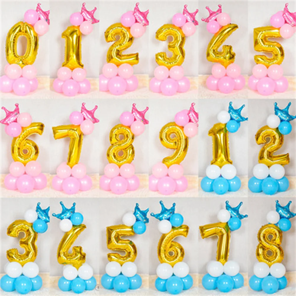 16pcs/Set Gold Number Balloons 1st Kids Birthday Baby Shower Crown Globos Unicorn Party Foil Balloon Birthday Party Decorations
16pcs/Set Gold Number Balloons 1st Kids Birthday Baby Shower Crown Globos Unicorn Party Foil Balloon Birthday Party Decorations