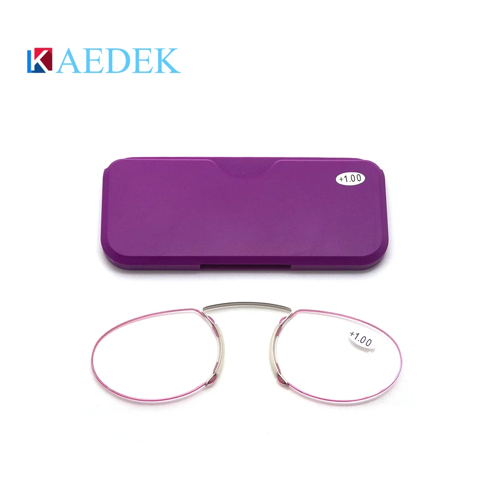 KAEDEK Ultralight vision reading glasses for women man with box Patent Nose Clip easy to carry clear Mini Portable glasses diopt
KAEDEK Ultralight vision reading glasses for women man with box Patent Nose Clip easy to carry clear Mini Portable glasses diopt