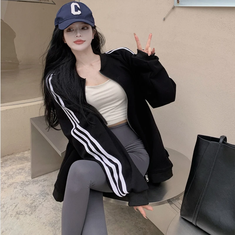 Baseball Uniform Women's Coat Spring and Autumn New Loose Korean Version Stripe Long Sleeve Student Jacket Ins Woman Jacket
Baseball Uniform Women's Coat Spring and Autumn New Loose Korean Version Stripe Long Sleeve Student Jacket Ins Woman Jacket