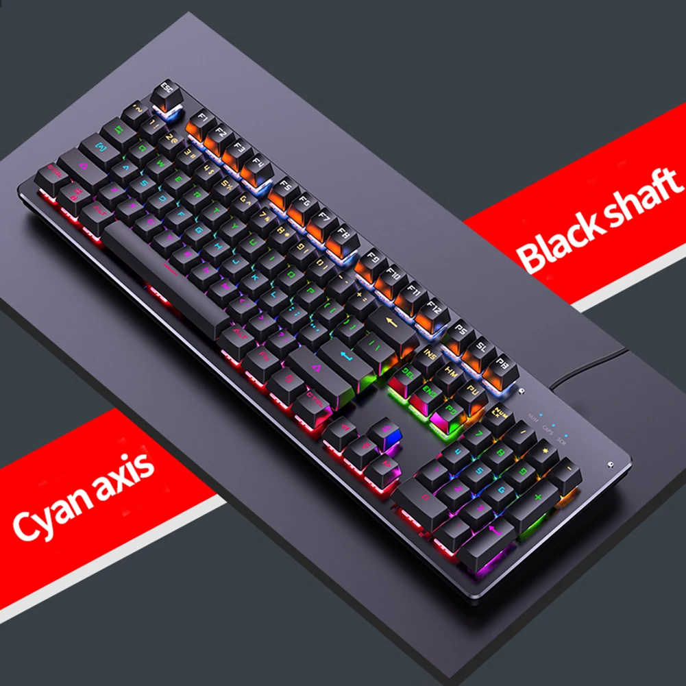 Механическая клавиатура 104 клавиши USB RGB светло-голубая ось игровая клавиатура для офиса настольного ПК компьютера
Механическая клавиатура 104 клавиши USB RGB светло-голубая ось игровая клавиатура для офиса настольного ПК компьютера