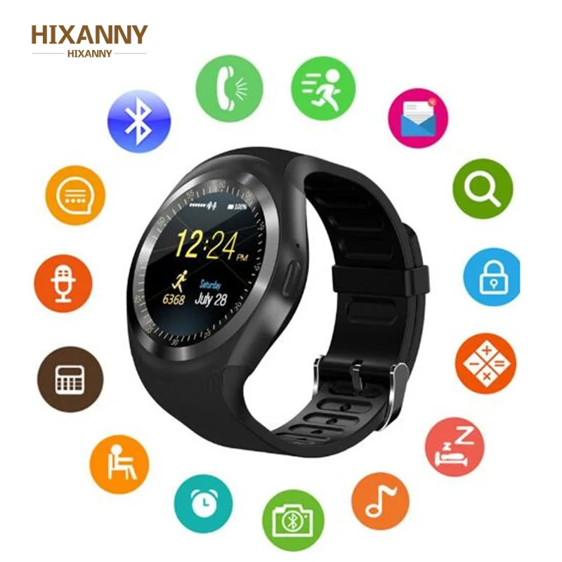 Bluetooth Смарт часы Android Smartwatch Многофункциональный телефонный звонок GSM Sim шагомер 16