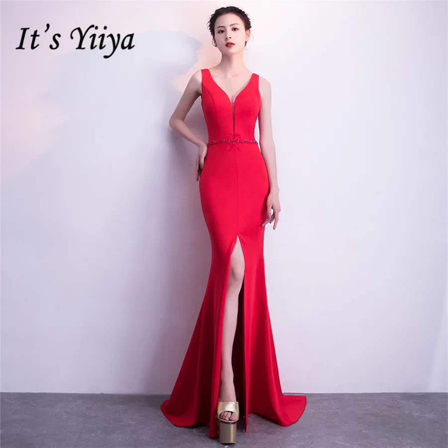 V-neck Evening Dresses It's Yiiya DX286 Red Elegant Split Mermaid Formal Dress Party Gown for Women Plus Size Robe De Soiree
V-neck Evening Dresses It's Yiiya DX286 Red Elegant Split Mermaid Formal Dress Party Gown for Women Plus Size Robe De Soiree