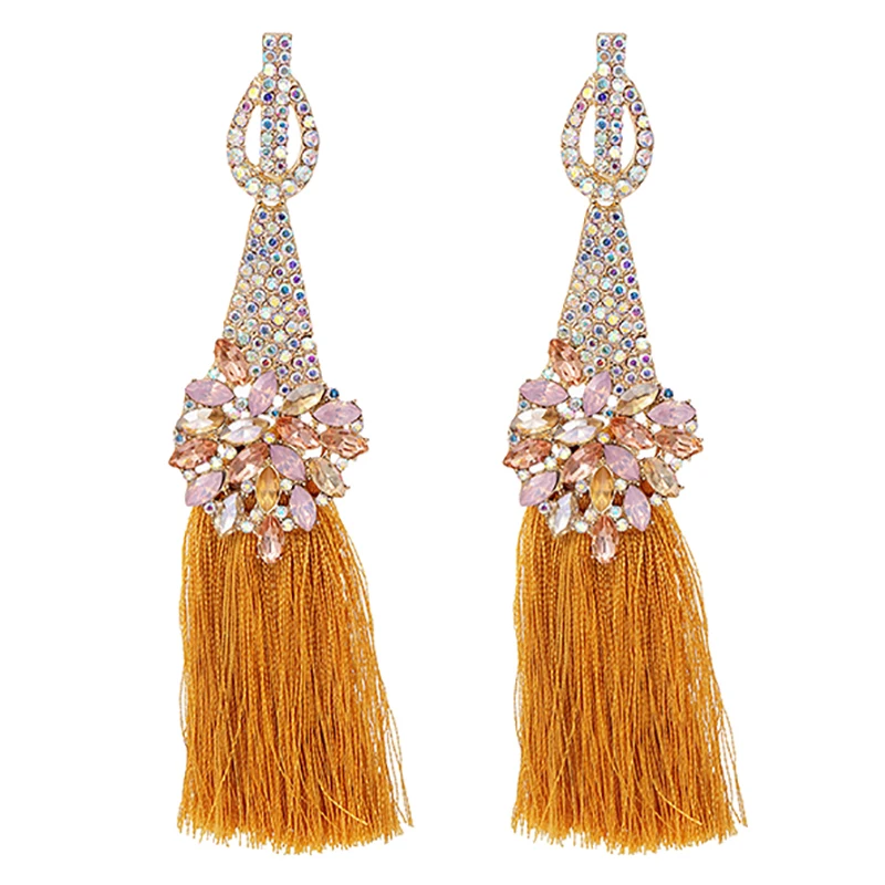 ZHINI New Ethnic Colorful Tassel Long Earrings for Women Luxury Charming Color Crystal Dangle Earring Statement Jewelry Gift
ZHINI New Ethnic Colorful Tassel Long Earrings for Women Luxury Charming Color Crystal Dangle Earring Statement Jewelry Gift