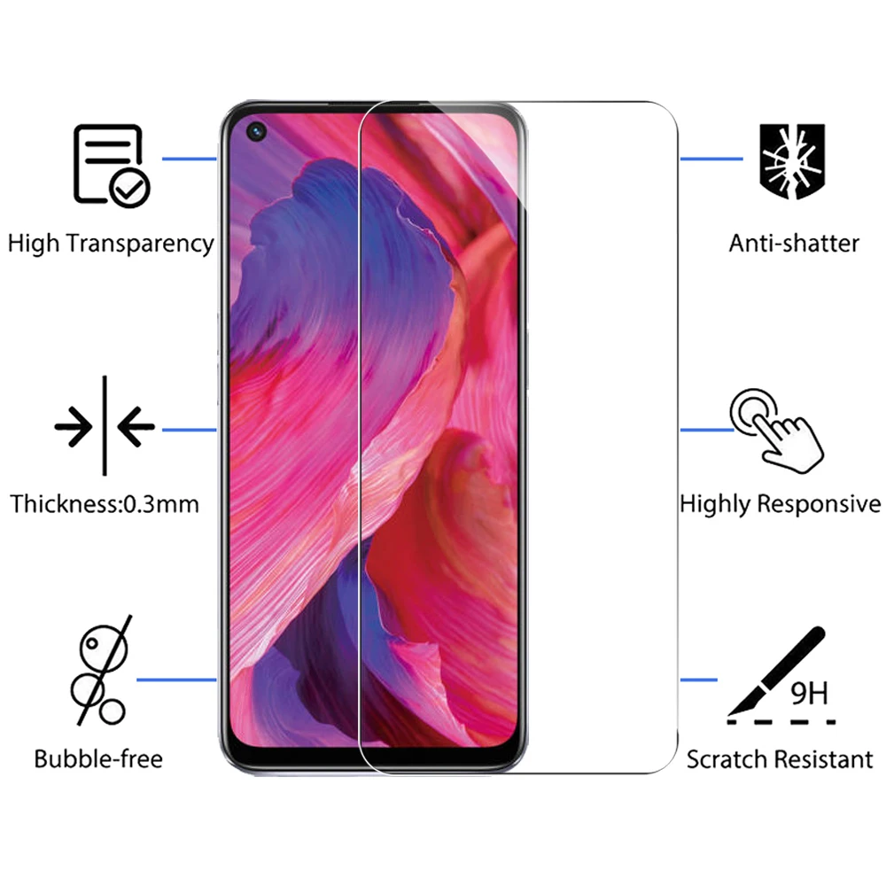 Чехол из закаленного стекла для Oppo A 74 94 54 73 72 91 93 92 53 52 a5 2020 a9 | Мобильные телефоны и
