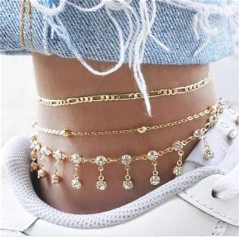 HI MAN 3 Pcs/Set European Mixed Micro-Inlaid Zircon Small Round Bead Anklet Women Temperament All-Match Wedding Jewelry
HI MAN 3 Pcs/Set European Mixed Micro-Inlaid Zircon Small Round Bead Anklet Women Temperament All-Match Wedding Jewelry
