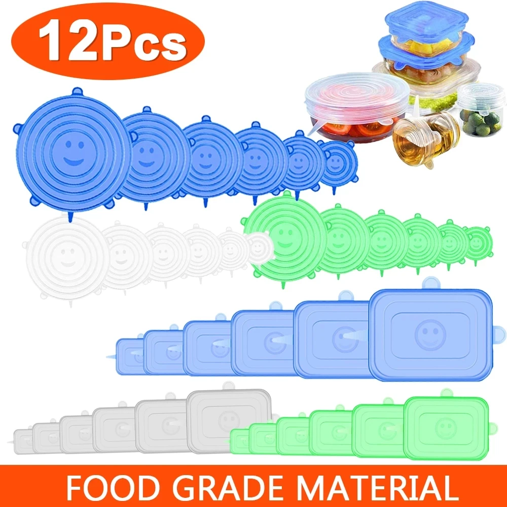 12pcs Reusable Silicone Food Cover Elastic Stretch Silicone Lids 6 w Kitchen Wrap Seal Fresh Keeping Silicone Caps univ
12pcs Reusable Silicone Food Cover Elastic Stretch Silicone Lids 6 w Kitchen Wrap Seal Fresh Keeping Silicone Caps univ