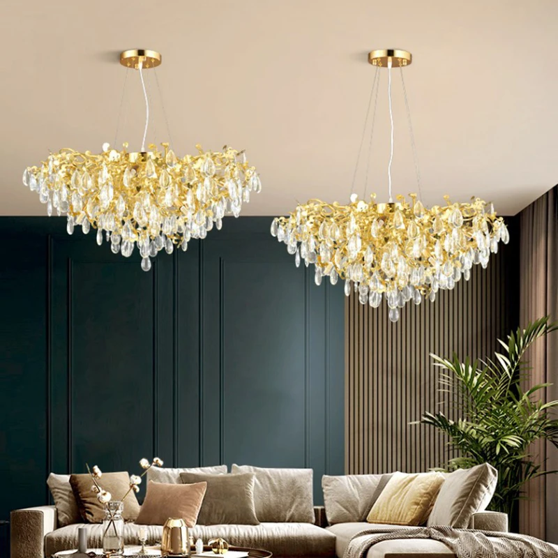 Nordic Large Luxury Crystal Chandelier for Living Room LED Gold Luster Bedroom Hotel Hall Modern Hanging Lamp Lighting Fixtures
Nordic Large Luxury Crystal Chandelier for Living Room LED Gold Luster Bedroom Hotel Hall Modern Hanging Lamp Lighting Fixtures