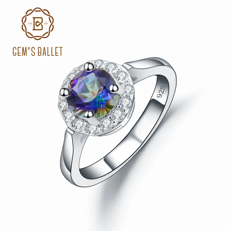 GEM'S BALLET Real 925 Sterling Silver Gemstone Halo Ring Natural Green Emerald Mystic Topaz Rings For Women Fine Jewelry
GEM'S BALLET Real 925 Sterling Silver Gemstone Halo Ring Natural Green Emerald Mystic Topaz Rings For Women Fine Jewelry