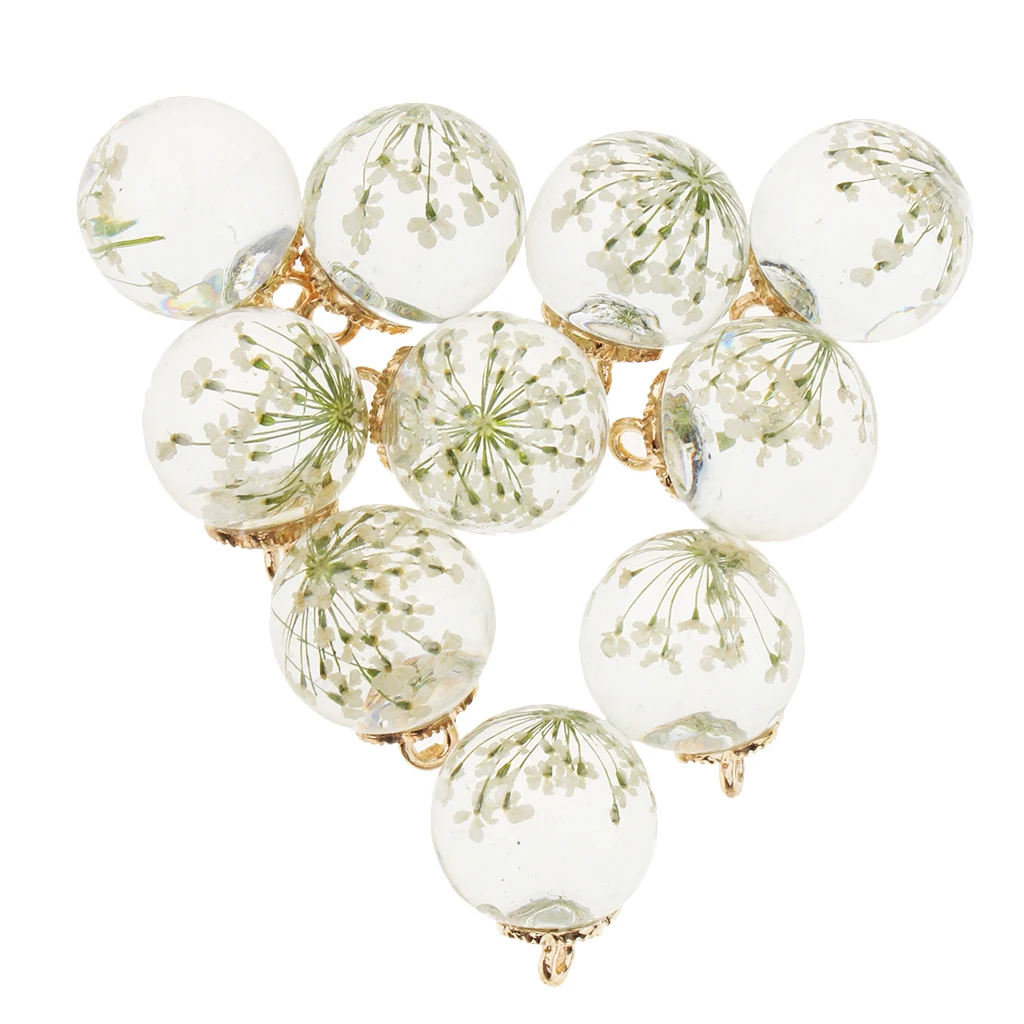 10pcs Dried Flower Glass Ball Pendant with Flower DIY Earring Dangle Craft Findings Loose Beads
10pcs Dried Flower Glass Ball Pendant with Flower DIY Earring Dangle Craft Findings Loose Beads