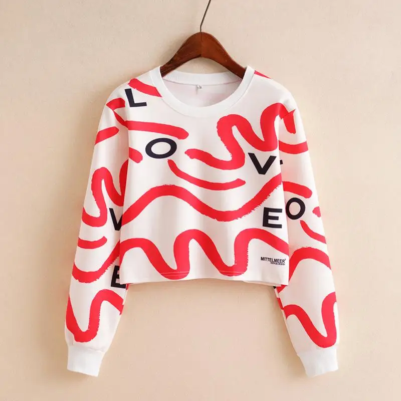 2020 Sweatshir Women Autumn New Fashion printing O Neck Long Sleeve Hoodies Casual Cropped Women Sweatshirt 
2020 Sweatshir Women Autumn New Fashion printing O Neck Long Sleeve Hoodies Casual Cropped Women Sweatshirt