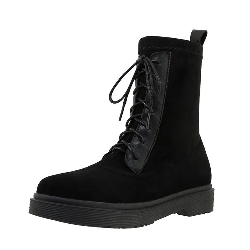 ANNYMOLI Ankle Boots Woman Flat Platform Motorcycle Boots Lace Up Shoes Round Toe Ladies Short Boots Autumn Winter Black Size 43 
ANNYMOLI Ankle Boots Woman Flat Platform Motorcycle Boots Lace Up Shoes Round Toe Ladies Short Boots Autumn Winter Black Size 43