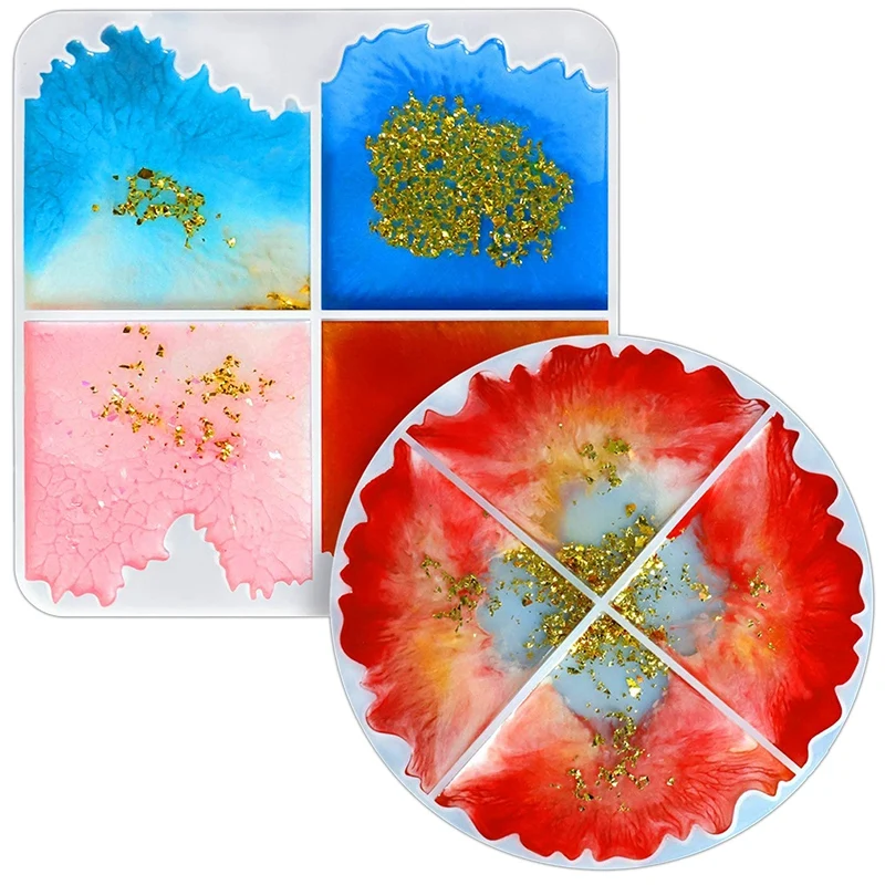 Coaster Silicone Molds - 2 PCS Flexible Molds Irregular Square Round Coaster Epoxy Resin Mold For Making Cup Mats
Coaster Silicone Molds - 2 PCS Flexible Molds Irregular Square Round Coaster Epoxy Resin Mold For Making Cup Mats