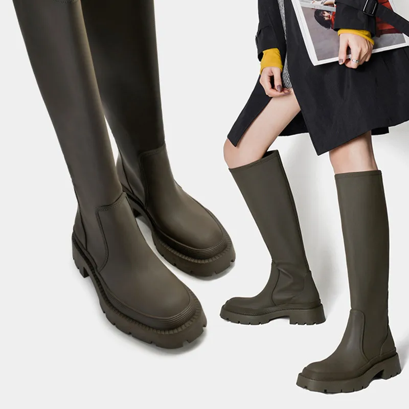 Women's Knee-High Boots PU Warm Plush Zipper Autumn Winter Med Heel High Boots Round Toe Platform Fashion Female Casual Shoes
Women's Knee-High Boots PU Warm Plush Zipper Autumn Winter Med Heel High Boots Round Toe Platform Fashion Female Casual Shoes