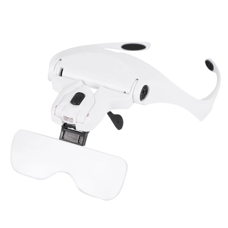 Head Mount Magnifier Eyeglasses - 2 Illuminated Led Light Professional Jeweler's Loupe Bracket Interchangeable Headband And 5 Re
Head Mount Magnifier Eyeglasses - 2 Illuminated Led Light Professional Jeweler's Loupe Bracket Interchangeable Headband And 5 Re
