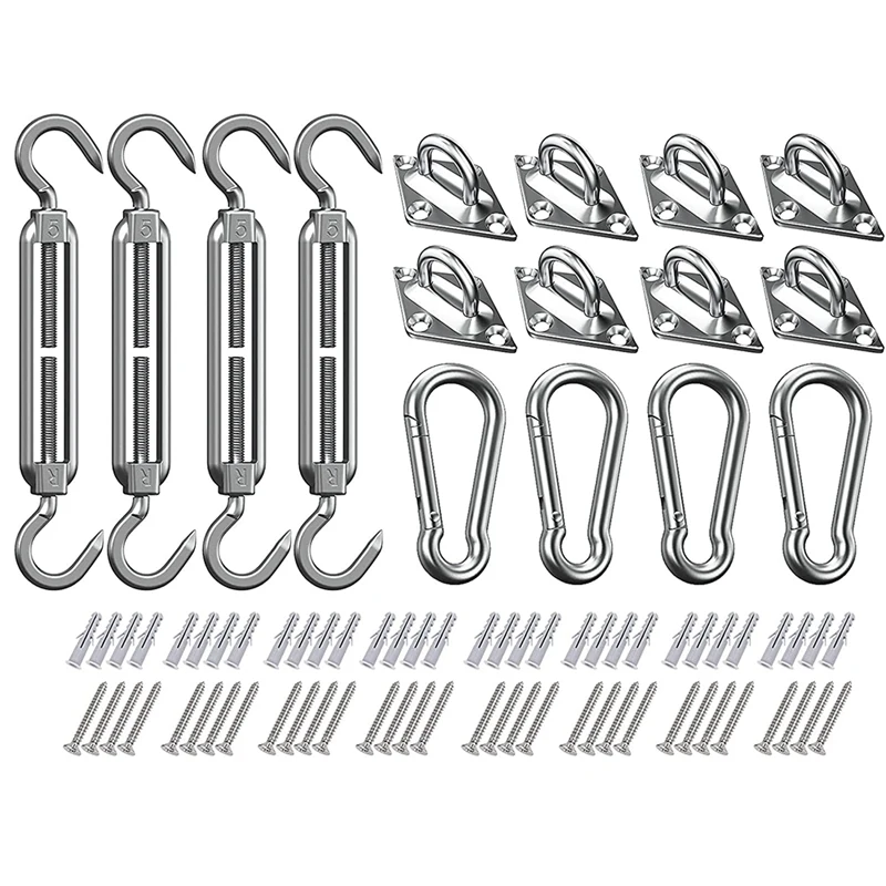80Pcs Sun Shade Sail Hardware Kit 5 Inch for Sun Shade Sail Installation Patio Lawn and Garden, Sail Shade Hardware Kit
80Pcs Sun Shade Sail Hardware Kit 5 Inch for Sun Shade Sail Installation Patio Lawn and Garden, Sail Shade Hardware Kit