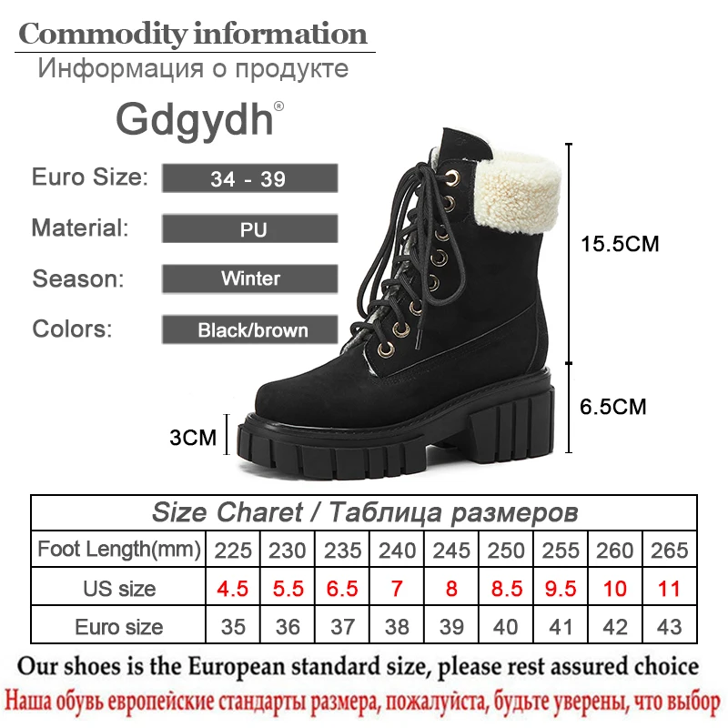 Gdgydh Thick Plush Snow Boots Women Shoes Warm Platform Block Heel Lace UP Brown Suede Winter Boots For Russian High Quality
Gdgydh Thick Plush Snow Boots Women Shoes Warm Platform Block Heel Lace UP Brown Suede Winter Boots For Russian High Quality