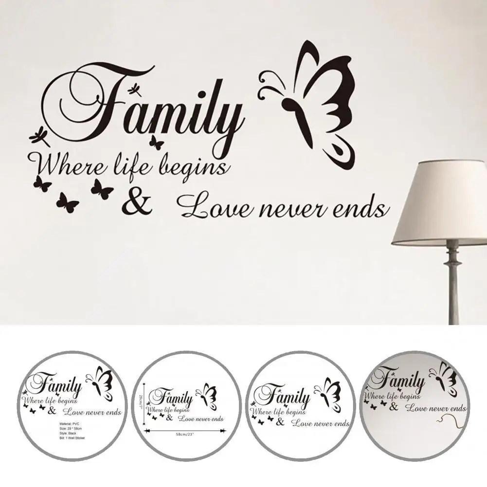 Black Useful Vinyl Family Inspirational Decal Art Mural Sayings Wall Decal Removable for Home
Black Useful Vinyl Family Inspirational Decal Art Mural Sayings Wall Decal Removable for Home