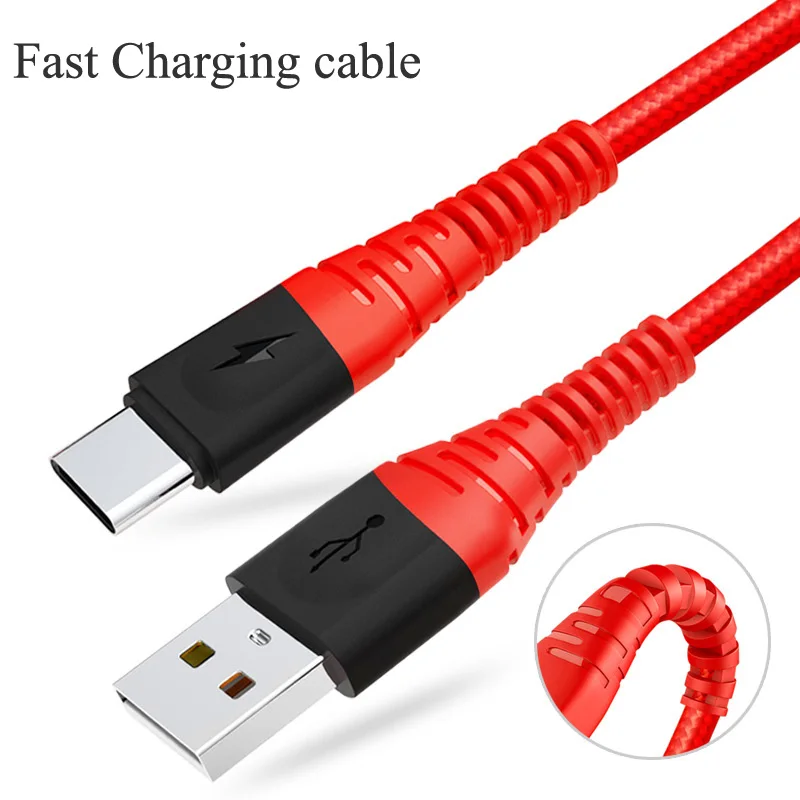 Кабель Micro usb Type C для быстрой зарядки redmi note 7 huawei p30 нейлоновый Плетеный USB-кабель