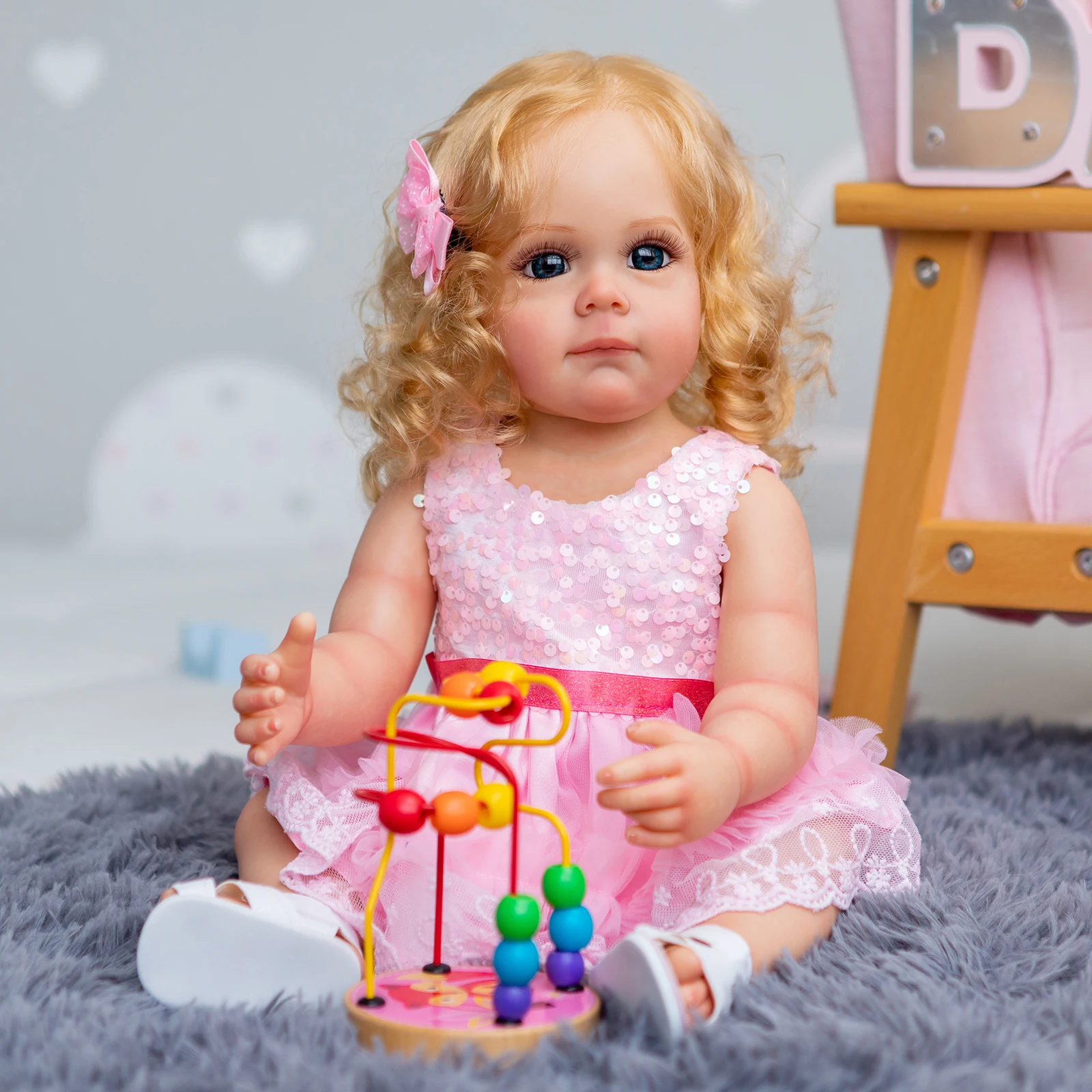 55CM Maggi FUll body Silicone Reborn Toddler Girl Princess Hand-detailed Painting Rooted blond Hair waterproof Toy for Girls
55CM Maggi FUll body Silicone Reborn Toddler Girl Princess Hand-detailed Painting Rooted blond Hair waterproof Toy for Girls