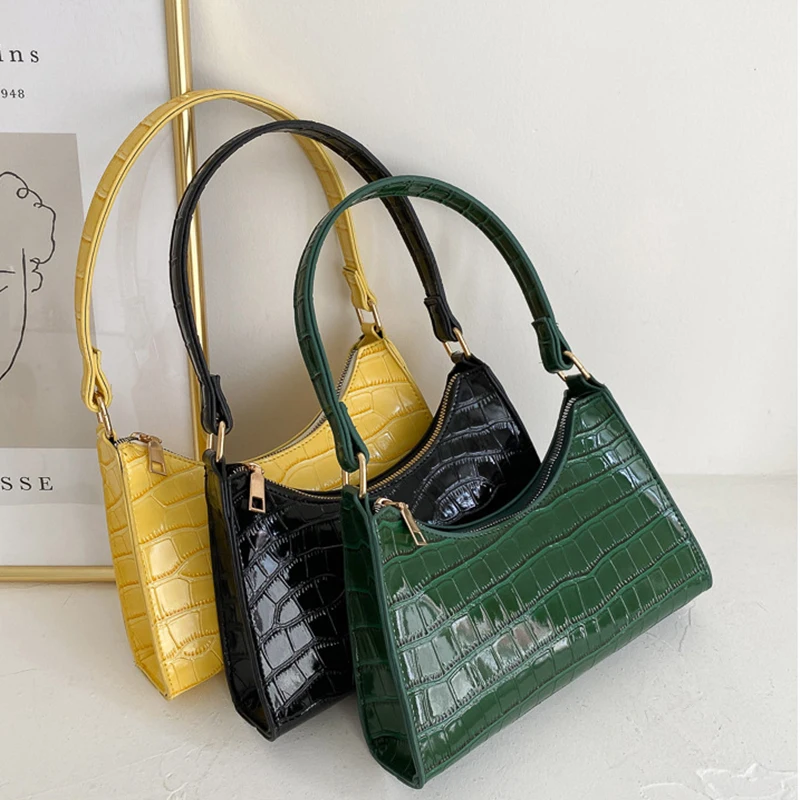 2020 New Shoulder Bag for Women Luxury Designer Crocodile Pattern Brand PU Leather Underarm Baguette Casual Shopper Purse Bolsas
2020 New Shoulder Bag for Women Luxury Designer Crocodile Pattern Brand PU Leather Underarm Baguette Casual Shopper Purse Bolsas