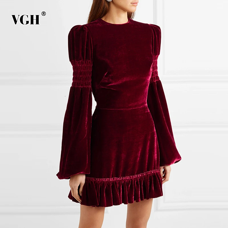 VGH Party Vintage Dress For Women O Neck Puff Long Sleeve Patchwork Ruffles Mini Dresses Female 2020 Fashion New Clothes Autumn
VGH Party Vintage Dress For Women O Neck Puff Long Sleeve Patchwork Ruffles Mini Dresses Female 2020 Fashion New Clothes Autumn