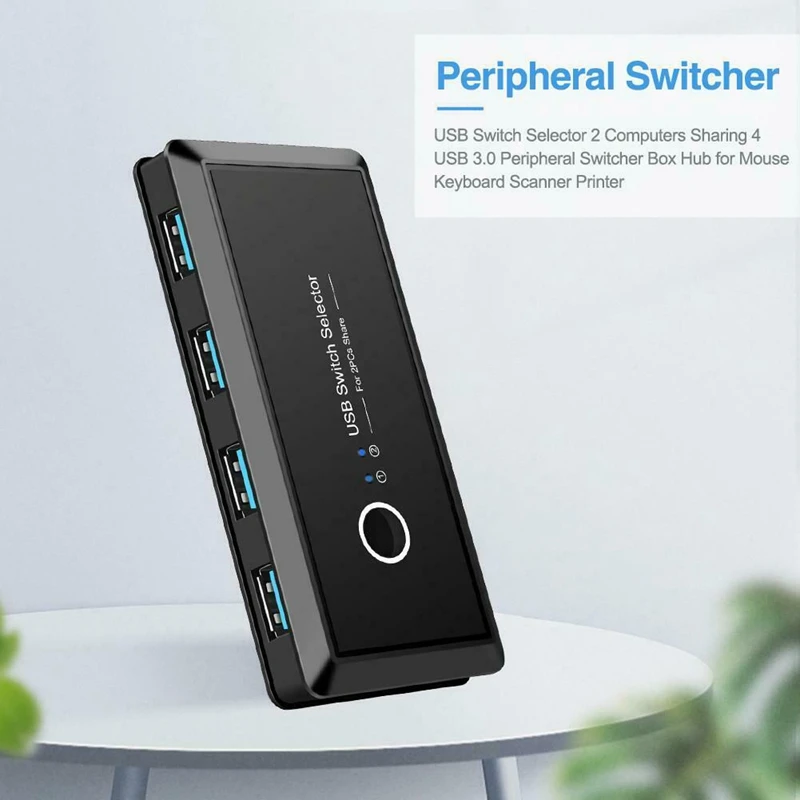 KVM Switch Box USB 3.0 Switcher 2 Port PCs Sharing 4 USB Devices for Keyboard Printer Monitor USB Switch
KVM Switch Box USB 3.0 Switcher 2 Port PCs Sharing 4 USB Devices for Keyboard Printer Monitor USB Switch