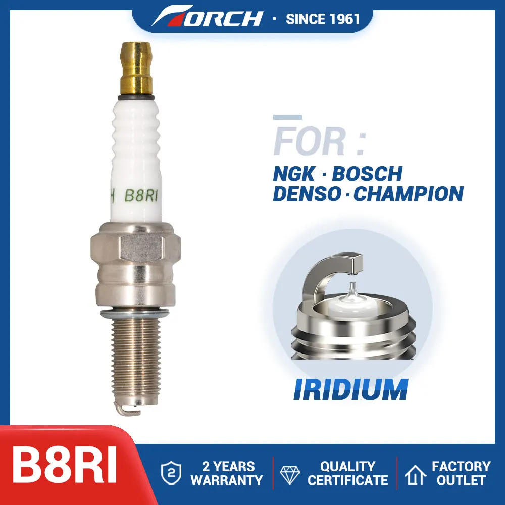 Motorcycle Iridium Spark Plug Torch B8RI Replace for CR8EIX for SUZUKI YAMAHA KAWASAKI Y15 R25 ZXR250 ZZR1100 FZ T2 RS150
Motorcycle Iridium Spark Plug Torch B8RI Replace for CR8EIX for SUZUKI YAMAHA KAWASAKI Y15 R25 ZXR250 ZZR1100 FZ T2 RS150