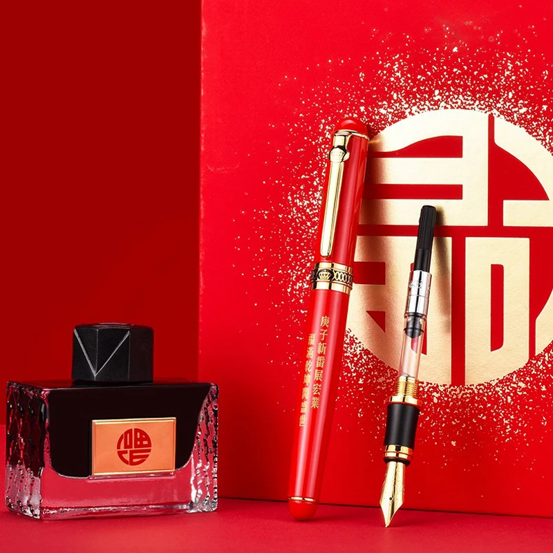 Duke D2 Ancient Fountain Pen Chinese "Fu" Pattern and Gold Clip Advanced Writing Gift Pen Business Office & Home Supplies
Duke D2 Ancient Fountain Pen Chinese "Fu" Pattern and Gold Clip Advanced Writing Gift Pen Business Office & Home Supplies