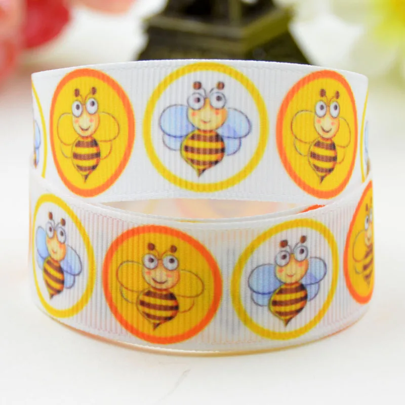 7/8'' 22mm,1" 25mm,1-1/2" 38mm,3" 75mm Bee Cartoon Character printed Grosgrain Ribbon party decoration X-01590 10 Yards 
7/8'' 22mm,1" 25mm,1-1/2" 38mm,3" 75mm Bee Cartoon Character printed Grosgrain Ribbon party decoration X-01590 10 Yards