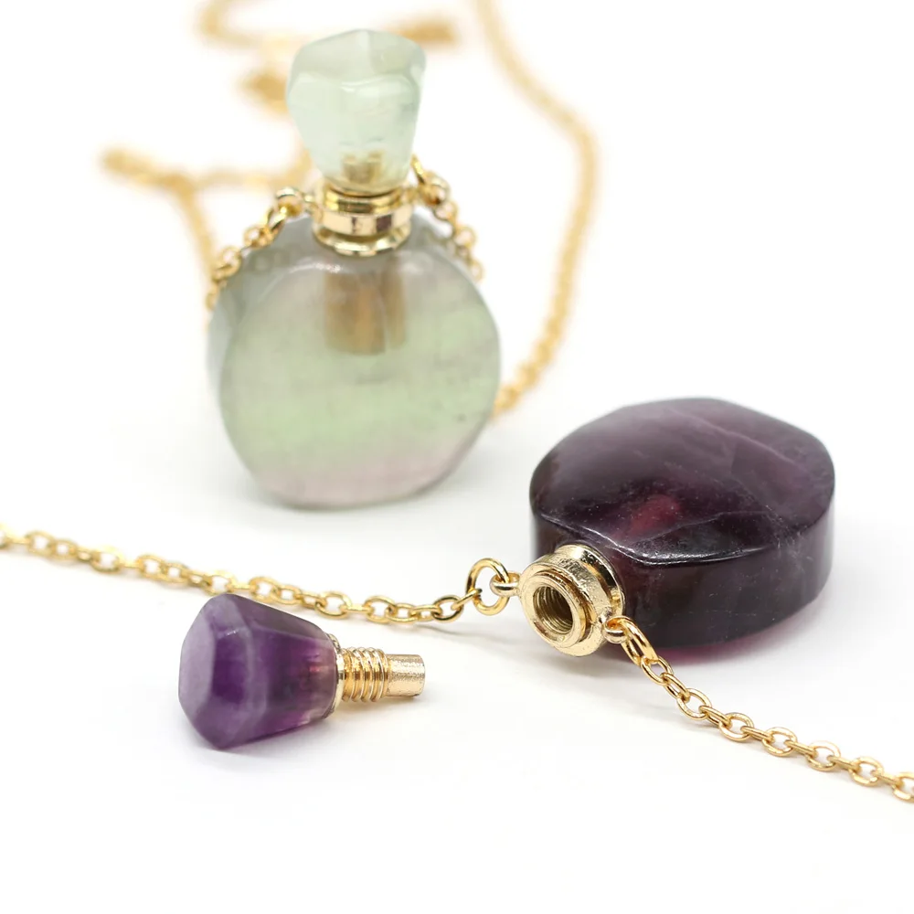 Natural Stone Perfume Bottle Pendant Necklace Crystal Quartz Essential Oil Vial Charms Necklaces for Women Trendy Jewelry Gift
Natural Stone Perfume Bottle Pendant Necklace Crystal Quartz Essential Oil Vial Charms Necklaces for Women Trendy Jewelry Gift