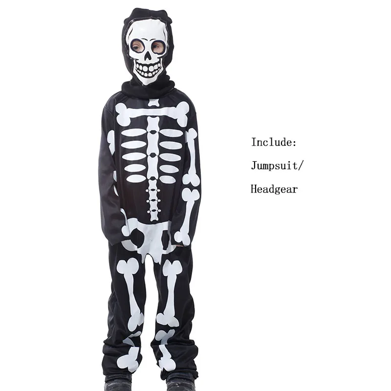 Ghost Skull Cosplay Costumes Boys Jumpsuit Party Skeleton Costume Kids Party Fancy Dress Children Halloween Mask Scary
Ghost Skull Cosplay Costumes Boys Jumpsuit Party Skeleton Costume Kids Party Fancy Dress Children Halloween Mask Scary