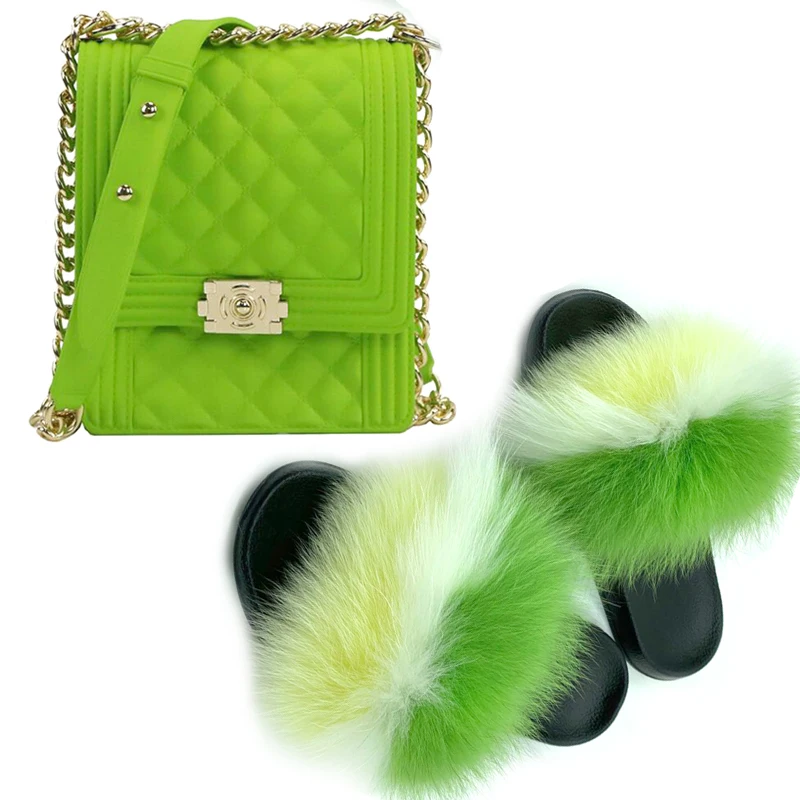 Women Real Fox Fur Slippers Ladies Jelly Bag Sets Shoes Girls Crossbody Purse Cute Fluffy Fur Slides Female Soft Furry Sandals
Women Real Fox Fur Slippers Ladies Jelly Bag Sets Shoes Girls Crossbody Purse Cute Fluffy Fur Slides Female Soft Furry Sandals
