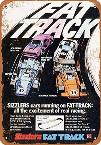 12x16 дюймов металлический винтажный Забавный жестяной знак 1971 Sizzlers Fat-Track
12x16 дюймов металлический винтажный Забавный жестяной знак 1971 Sizzlers Fat-Track