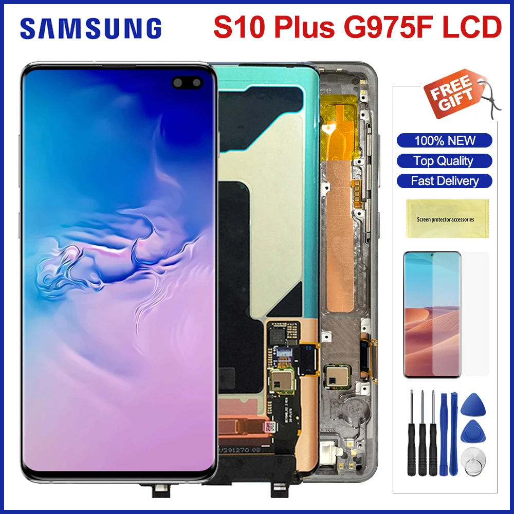 Оригинальный экран S10 S10 Plus для Samsung S10 G973, ЖК-дисплей, сенсорный экран, дигитайзер в сборе для Samsung S10 Plus G975
Оригинальный экран S10 S10 Plus для Samsung S10 G973, ЖК-дисплей, сенсорный экран, дигитайзер в сборе для Samsung S10 Plus G975