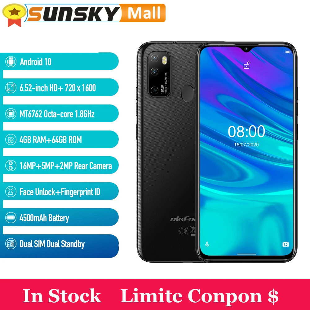 Смартфон Ulefone Note 9P 4 + 64 ГБ 6 52 дюйма 4500 ма ч 4G OTG|Смартфоны| |