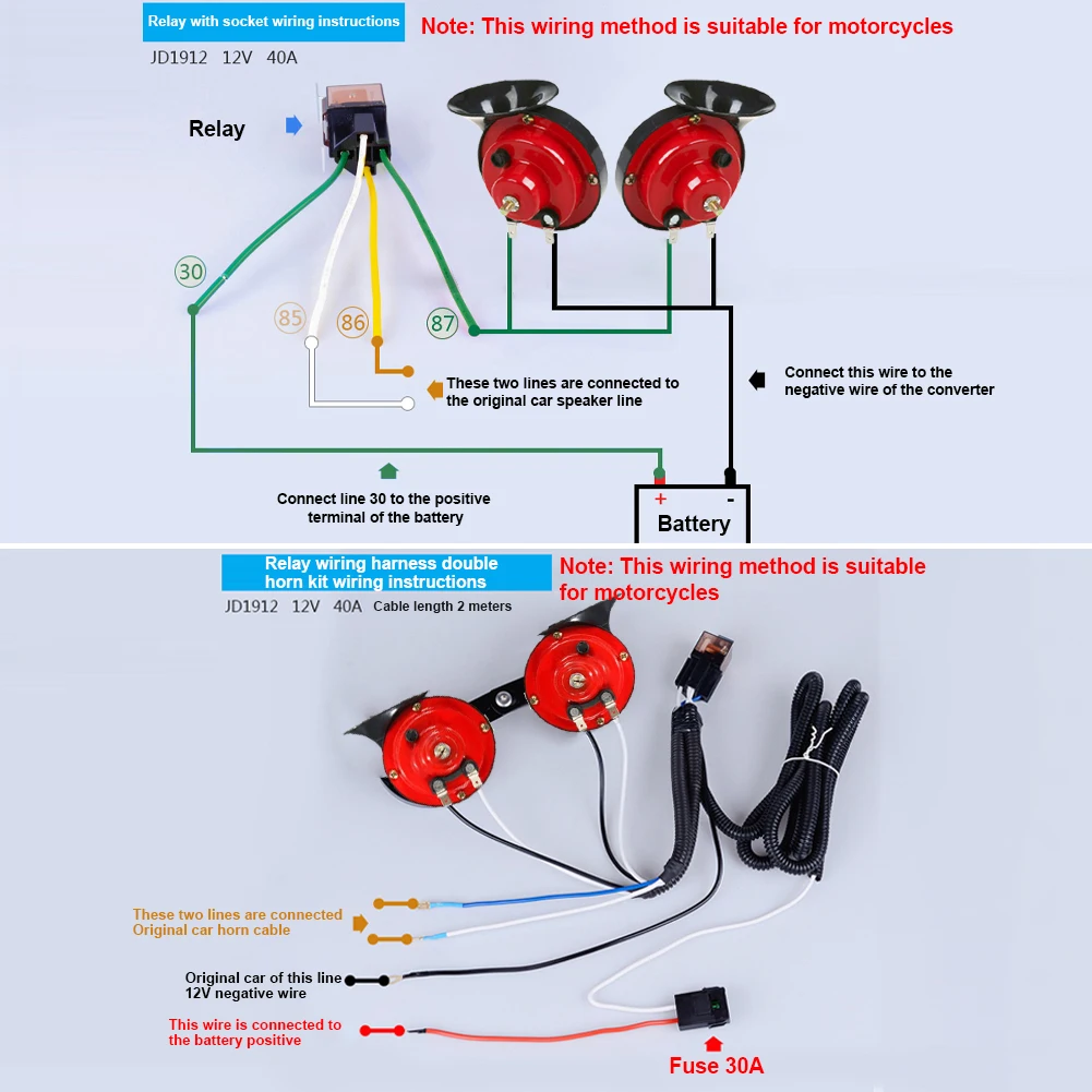 2 Pcs 12V Snail Air Horn 300DB 510HZ Loud Air Horn Train Horn for Car Motorcycle Truck Boat
2 Pcs 12V Snail Air Horn 300DB 510HZ Loud Air Horn Train Horn for Car Motorcycle Truck Boat