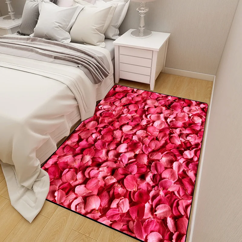 Фото Розовые лепестки коврики и ковры для дома гостиной Декор мягкая романтическая