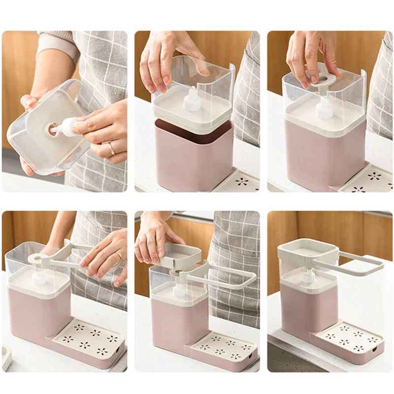 3 in 1 Soap Pumps Dispenser Container Sponge Holder Dishcloth Towel Rag Hanger Drain Organizer Kitchen MYDING
3 in 1 Soap Pumps Dispenser Container Sponge Holder Dishcloth Towel Rag Hanger Drain Organizer Kitchen MYDING