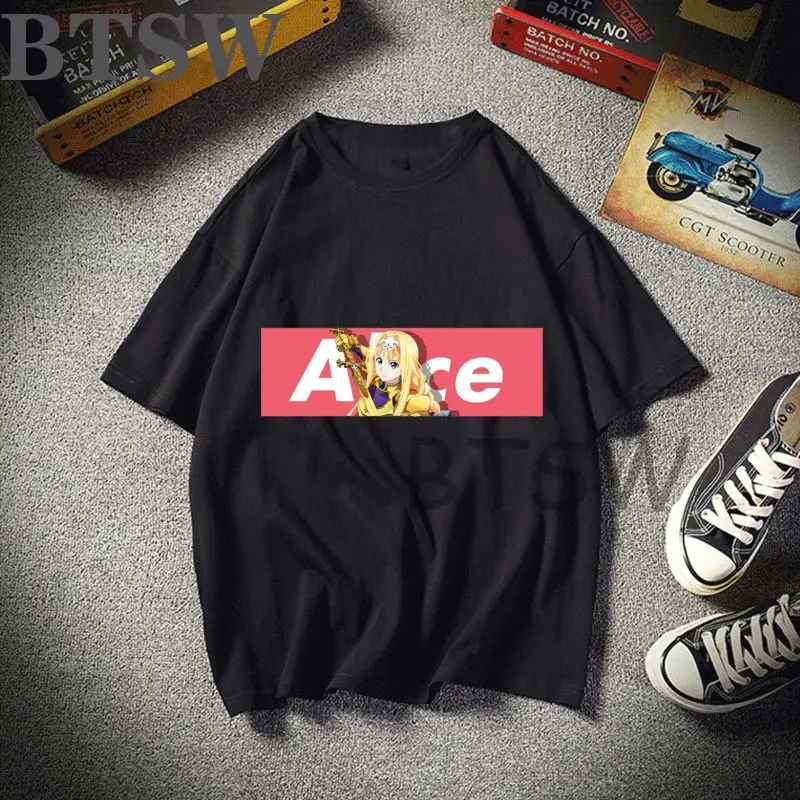 Japanese Anime Sword Art Online Men T-shirt Punk Tops Summer Harajuku Clothing Loose Gothic Short Sleeve High Quality Cotton Tee
Japanese Anime Sword Art Online Men T-shirt Punk Tops Summer Harajuku Clothing Loose Gothic Short Sleeve High Quality Cotton Tee