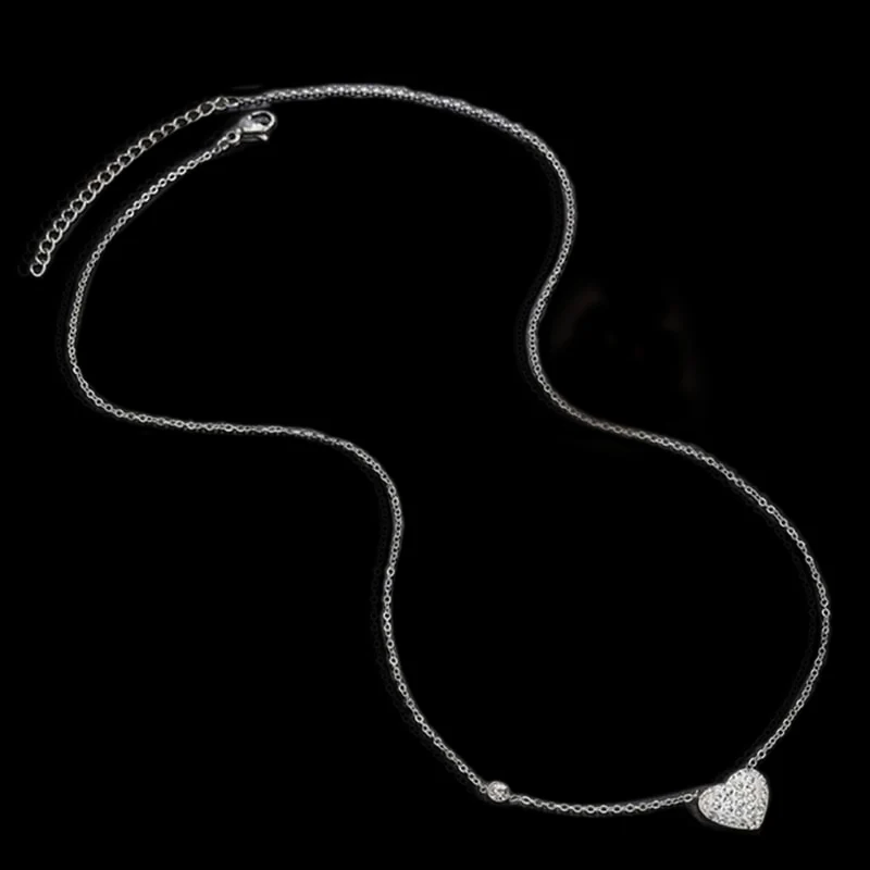 Stainless Steel Luxury Crystal Heart Pendant Choker Necklace for Women Fashion Rhinestone Heart Shape Jewelry Girl Party Gift
Stainless Steel Luxury Crystal Heart Pendant Choker Necklace for Women Fashion Rhinestone Heart Shape Jewelry Girl Party Gift