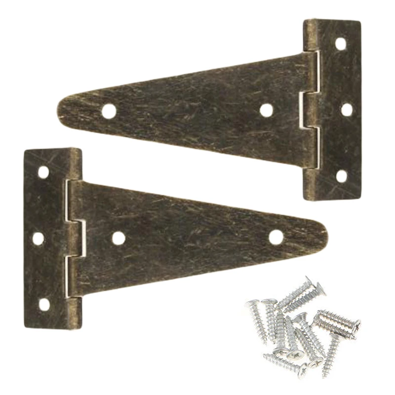2pcs Set 10.1 * 6cm Heavy Duty Bronze Flat T Hinge For Barn Gates Wooden Box Cabinet Door Accessories
2pcs Set 10.1 * 6cm Heavy Duty Bronze Flat T Hinge For Barn Gates Wooden Box Cabinet Door Accessories