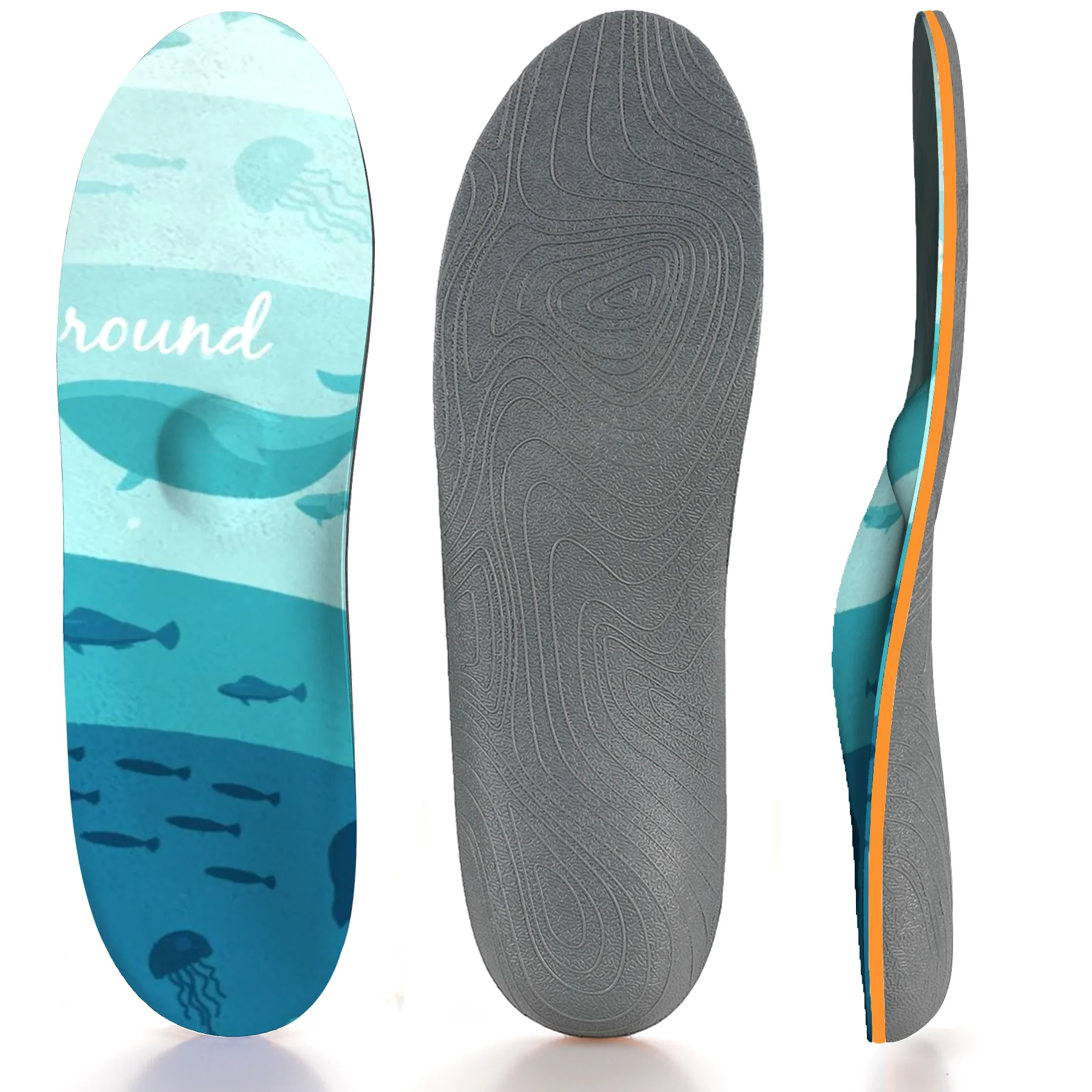Anti-slip, shock-absorbing, breathable orthopedic arch support insole with a minimalist design undersea theme cover
Anti-slip, shock-absorbing, breathable orthopedic arch support insole with a minimalist design undersea theme cover