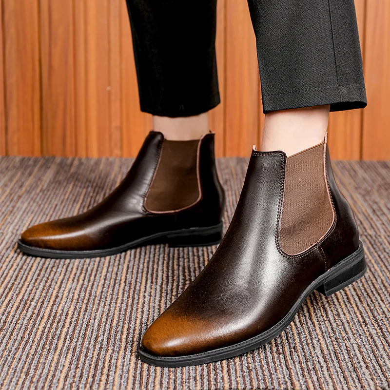 YRZL Chelsea Boots for Men Classic British Style Leather Boots Slip-on High Quality Brown Short Boots Men
YRZL Chelsea Boots for Men Classic British Style Leather Boots Slip-on High Quality Brown Short Boots Men