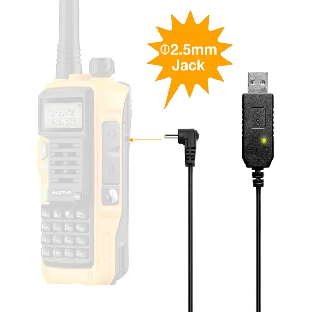 Зарядное устройство Baofeng с USB кабелем и индикатором для BaoFeng BF UVB3 UV X9 10R S9