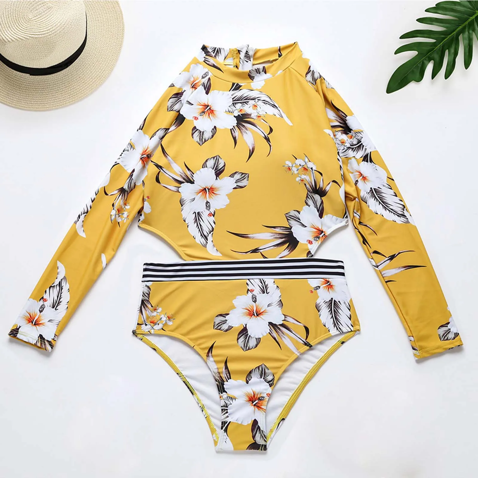 Women's Sexy Flower Printed Wetsuit Halter Long Sleeve One-Piece Swimsuit Woman Sexy Bikini Swimsuit femme One Piece Swimwear
Women's Sexy Flower Printed Wetsuit Halter Long Sleeve One-Piece Swimsuit Woman Sexy Bikini Swimsuit femme One Piece Swimwear